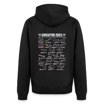 Spanish Car Circuits - Unisex Premium Organic Zip Hoodie - black - Back - Nico (187cm)