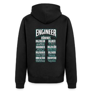 Ingénieur linguistique Carrière d’ingénieur - Veste à capuche bio Premium Unisexe - noir - Dos - Nico (187cm)