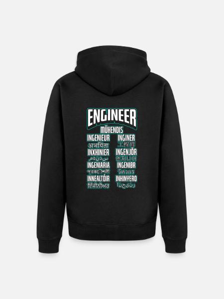 Language Engineer Engineering Career - Unisex Premium Organic Zip Hoodie - black