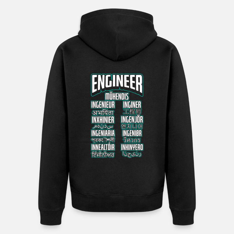Language Engineer Engineering Career - Unisex Premium Organic Zip Hoodie - black