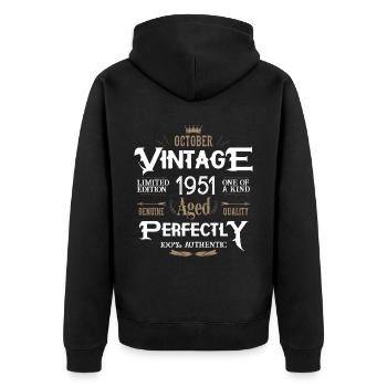 Octobre 1951 naissance Legends Birthday - Veste à capuche bio Premium Unisexe - noir - Dos - Nico (187cm)