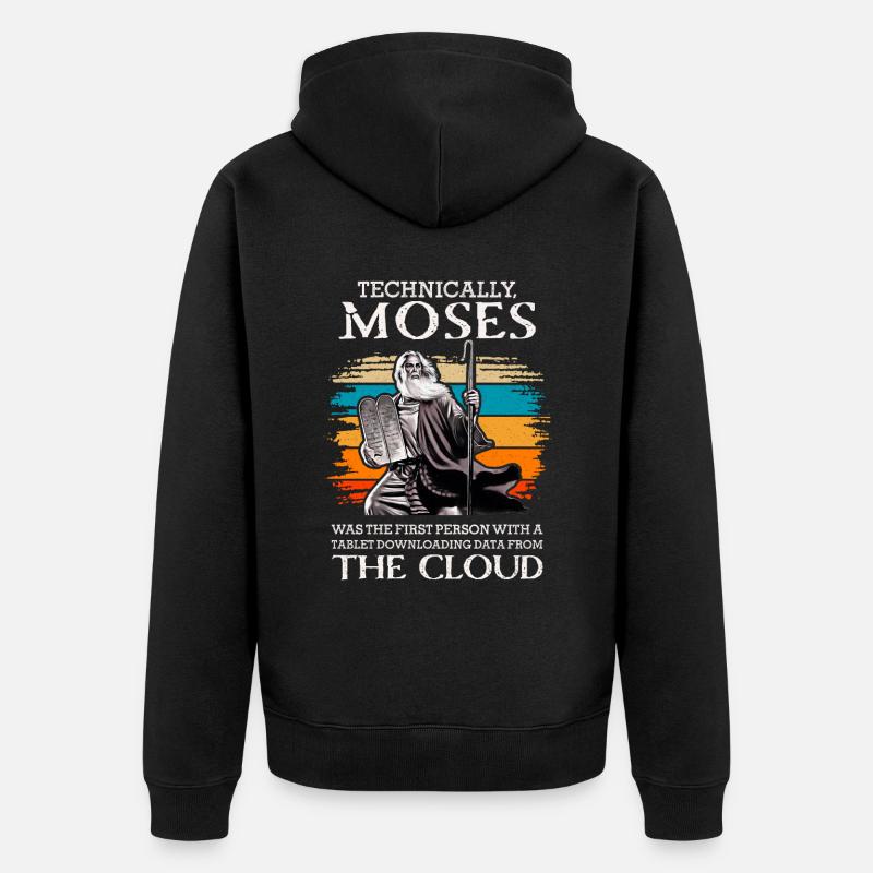 Moises First upload data English tablet - Unisex Premium Organic Zip Hoodie - black
