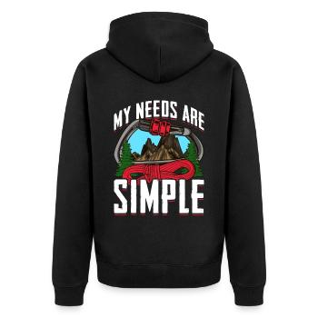 Alpiniste mes besoins sont simples - Veste à capuche bio Premium Unisexe - noir - Dos - Nico (187cm)