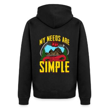 Alpiniste mes besoins sont simples - Veste à capuche bio Premium Unisexe - noir - Dos - Nico (187cm)