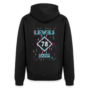 Birthday Level 78 Gaming Limited Edition Gamer - Unisex Premium Organic Zip Hoodie - black - Back - Nico (187cm)