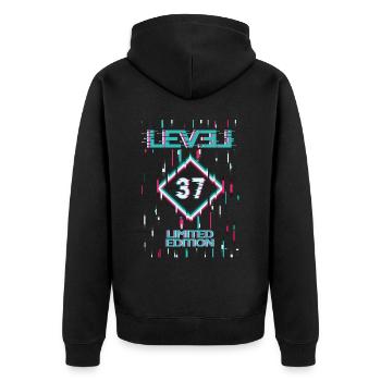 Birthday Level 37 Gaming Limited Edition Gamer - Unisex Premium Organic Zip Hoodie - black - Back - Nico (187cm)