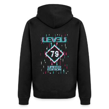 Birthday Level 79 Gaming Limited Edition Gamer - Unisex Premium Organic Zip Hoodie - black - Back - Nico (187cm)