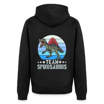 Team Spinosaurus Dinosaurier Dino - Unisex Premium Bio Zip Hoodie - Schwarz - Hinten - Nico (187cm)