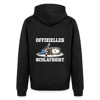 Offizielles schlafshirt Mops - Unisex Premium Bio Zip Hoodie - Schwarz - Hinten - Nico (187cm)