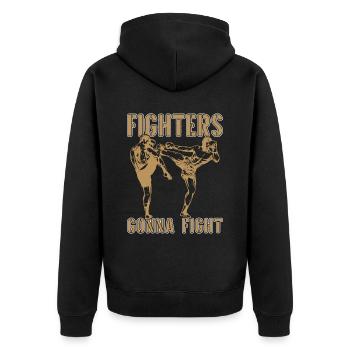 Muay Thai Fighters Gonna Fight Fighter Thai Boxing - Unisex Premium Bio Zip Hoodie - Schwarz - Hinten - Nico (187cm)