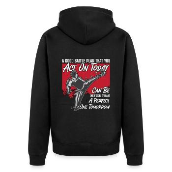 TaekwondoA Bon Combat Fighter Combat Sport Karaté - Veste à capuche bio Premium Unisexe - noir - Dos - Nico (187cm)