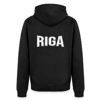 Riga - Veste à capuche bio Premium Unisexe - noir - Dos - Nico (187cm)