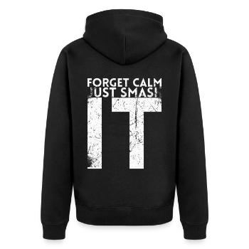 Forget about rest, just smash it - Unisex Premium Organic Zip Hoodie - black - Back - Nico (187cm)
