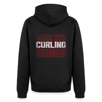 Cool Curling Text Designs for Curlers - Unisex Premium Organic Zip Hoodie - black - Back - Nico (187cm)