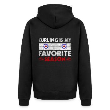 Le curling est toujours une bonne idée Retro Curling Motif - Veste à capuche bio Premium Unisexe - noir - Dos - Nico (187cm)