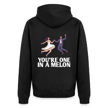 They Are One In A Melon Marriage Design For The - Unisex Premium Organic Zip Hoodie - black - Back - Nico (187cm)