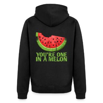 They Are One In A Melon Marriage Design For The - Unisex Premium Organic Zip Hoodie - black - Back - Nico (187cm)