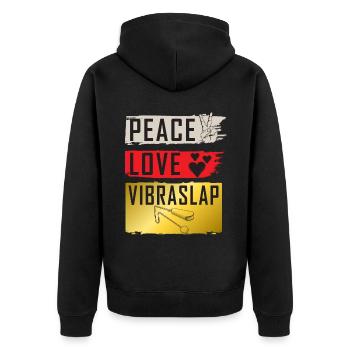 Peace Love Vibraslap Instrument - Veste à capuche bio Premium Unisexe - noir - Dos - Nico (187cm)