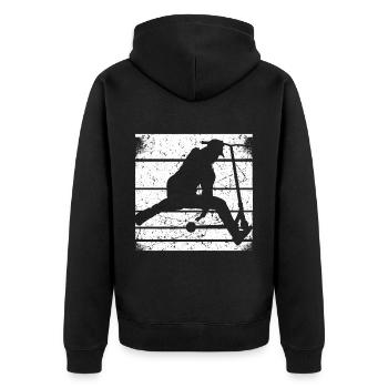 Stuntscooter Stunt Scooter Kick Tretroller Skater - Unisex Premium Bio Zip Hoodie - Schwarz - Hinten - Nico (187cm)