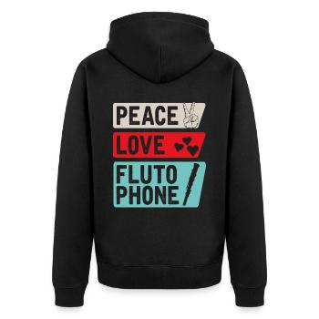 Peace Love Flutophone Instrument - Veste à capuche bio Premium Unisexe - noir - Dos - Nico (187cm)