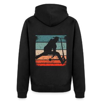 Stunt Scooter Kinder Tretroller Zubehör Roller Fun - Unisex Premium Bio Zip Hoodie - Schwarz - Hinten - Nico (187cm)