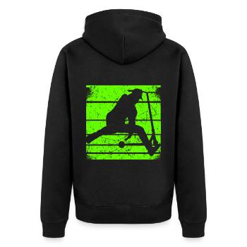 Stunt Scooter Jungen Stuntscooter Kinder Roller - Unisex Premium Bio Zip Hoodie - Schwarz - Hinten - Nico (187cm)