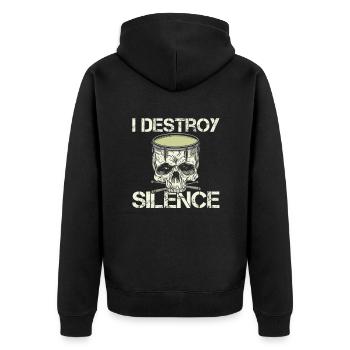 Schlagzeug Schlagzeuger Schlagzeuglehrer Musiker - Unisex Premium Bio Zip Hoodie - Schwarz - Hinten - Nico (187cm)