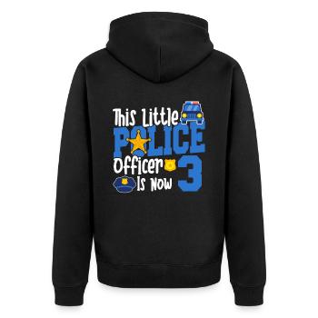 Ce petit policier a maintenant 3 ans, 3 ans. - Veste à capuche bio Premium Unisexe - noir - Dos - Nico (187cm)