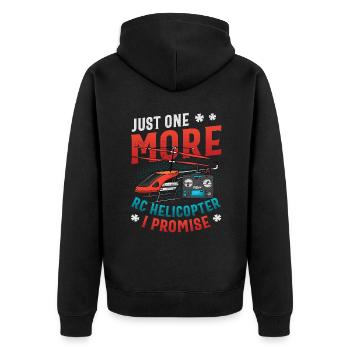 Nur Noch Ein Rc-hubschrauber, Ich Verspreche. - Unisex Premium Bio Zip Hoodie - Schwarz - Hinten - Nico (187cm)