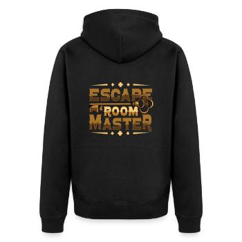 Flucht RaumEscape Room Master Escape Room - Unisex Premium Organic Zip Hoodie - black - Back - Nico (187cm)