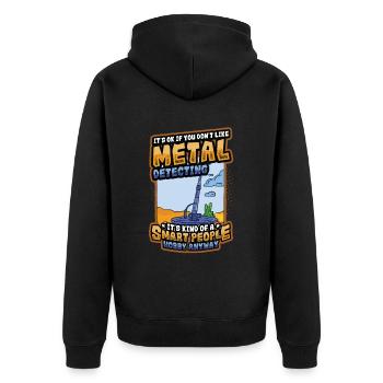 Metalldetektor Hobby Metalldetektion - Unisex Premium Bio Zip Hoodie - Schwarz - Hinten - Nico (187cm)
