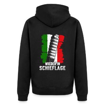 Schiefe Turm Pisa wieder in Schieflage Italien - Unisex Premium Bio Zip Hoodie - Schwarz - Hinten - Nico (187cm)