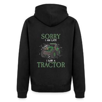 Excusez-moi, j’ai vu un tracteur agricole - Veste à capuche bio Premium Unisexe - noir - Dos - Nico (187cm)