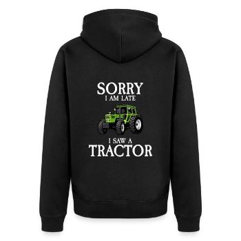 Excusez-moi, j’ai vu un tracteur agricole - Veste à capuche bio Premium Unisexe - noir - Dos - Nico (187cm)