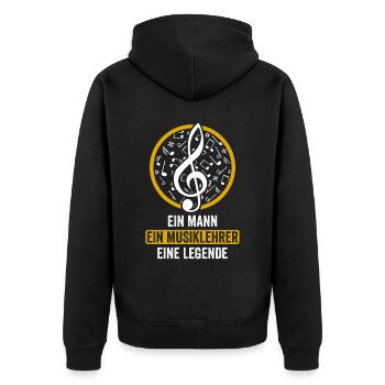 Ein Mann Ein Musiklehrer Eine Legende - Unisex Premium Bio Zip Hoodie - Schwarz - Hinten - Nico (187cm)