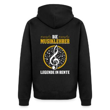 Die Musiklehrer Legende In Rente - Unisex Premium Bio Zip Hoodie - Schwarz - Hinten - Nico (187cm)