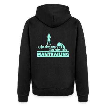 Mantrailing Search Dog Dogs Mantrailer - Unisex Premium Organic Zip Hoodie - black - Back - Nico (187cm)
