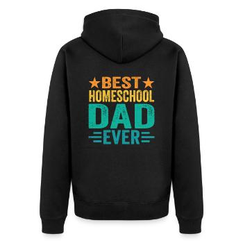 Bester Homeschool Papa Aller Zeiten Homeschooling - Unisex Premium Bio Zip Hoodie - Schwarz - Hinten - Nico (187cm)
