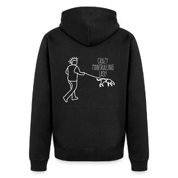 Mantrailing Lady Suchhund Mantrailer - Unisex Premium Bio Zip Hoodie - Schwarz - Hinten - Nico (187cm)