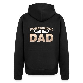 Homeschool Papa Father's Day Father Homeschooling - Unisex Premium Organic Zip Hoodie - black - Back - Nico (187cm)
