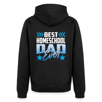 Bester Homeschool Papa Aller Zeiten Homeschooling - Unisex Premium Bio Zip Hoodie - Schwarz - Hinten - Nico (187cm)