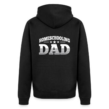 Homeschooling Vater Vatertag Papa Homeschool - Unisex Premium Bio Zip Hoodie - Schwarz - Hinten - Nico (187cm)
