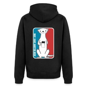 Otter Beer Otters - Unisex Premium Bio Zip Hoodie - Schwarz - Hinten - Nico (187cm)