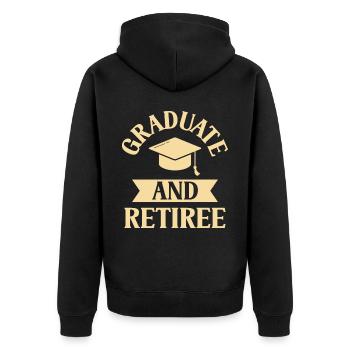 Graduate And Pensioner Graduation Party Graduate - Unisex Premium Organic Zip Hoodie - black - Back - Nico (187cm)