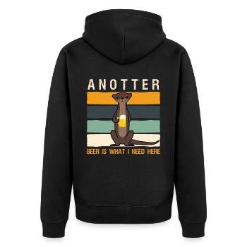 Otter Anotter Beer Otters - Unisex Premium Organic Zip Hoodie - black - Back - Nico (187cm)