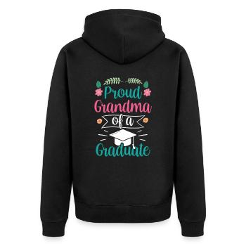 Stolze Großmutter Eines Absolventen Absolvent - Unisex Premium Bio Zip Hoodie - Schwarz - Hinten - Nico (187cm)