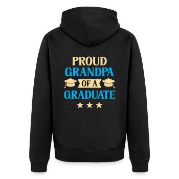 Stolzer Großvater Eines Absolventen Absolvent - Unisex Premium Bio Zip Hoodie - Schwarz - Hinten - Nico (187cm)