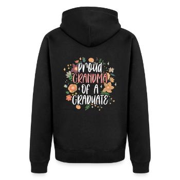 Stolze Großmutter Eines Absolventen Absolvent - Unisex Premium Bio Zip Hoodie - Schwarz - Hinten - Nico (187cm)