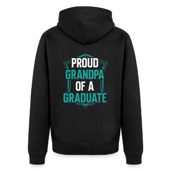 Stolzer Großvater Eines Absolventen Absolvent - Unisex Premium Bio Zip Hoodie - Schwarz - Hinten - Nico (187cm)