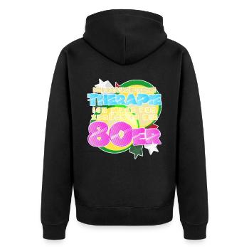 80s Disco 1980 Back to the 80s - Unisex Premium Organic Zip Hoodie - black - Back - Nico (187cm)